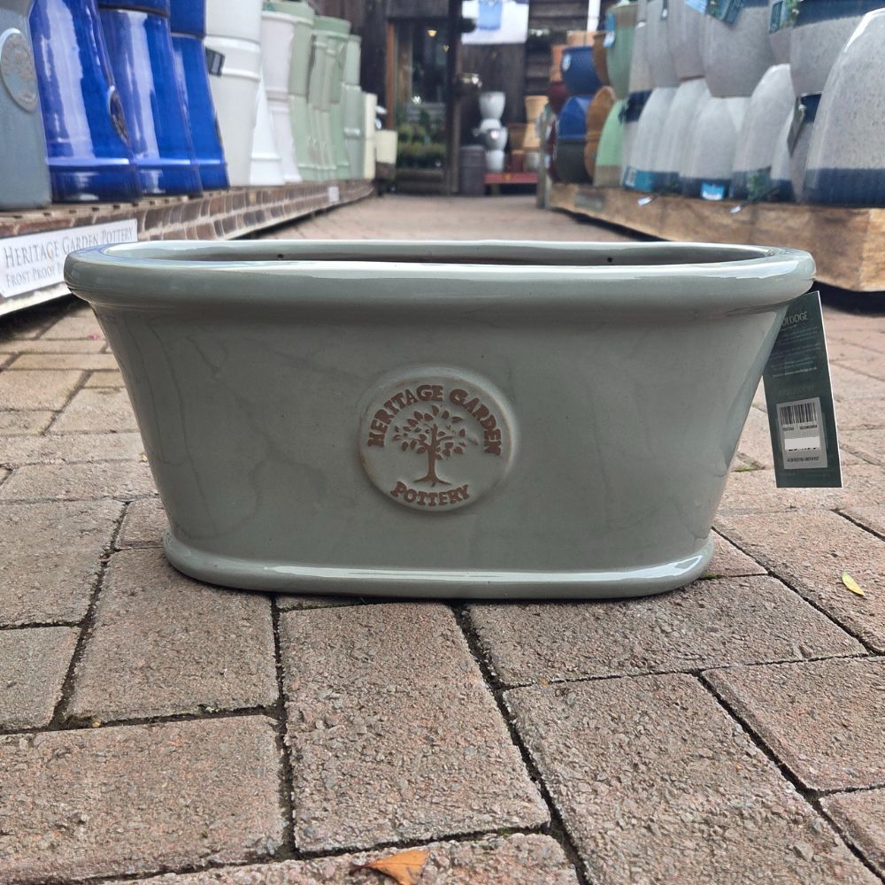 Woodlodge 56cm Edotro Glazed Trough Pot - Green