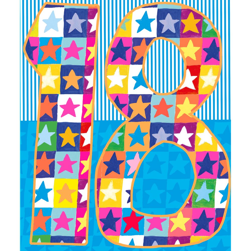 Woodmansterne 18th Colourful Stars Birthday Card