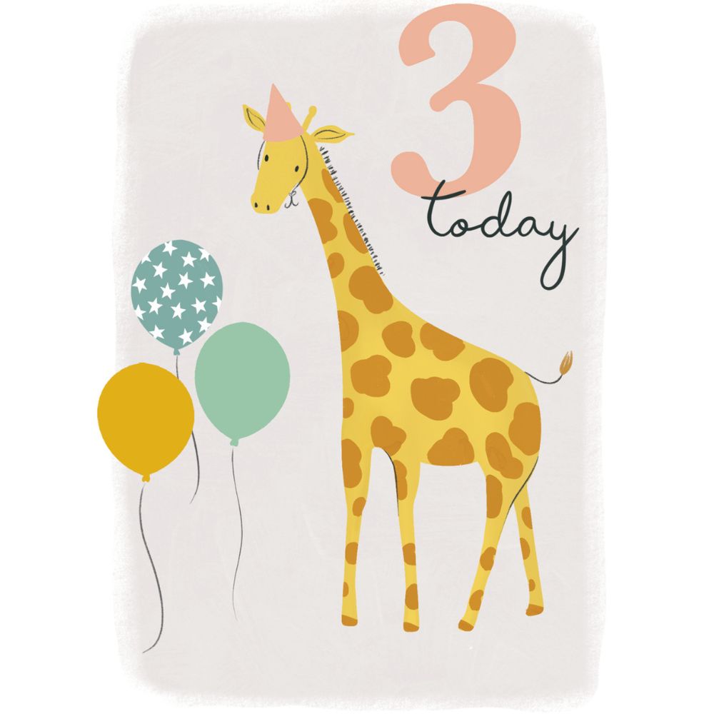 Woodmansterne 3 Today Giraffe Birthday Card