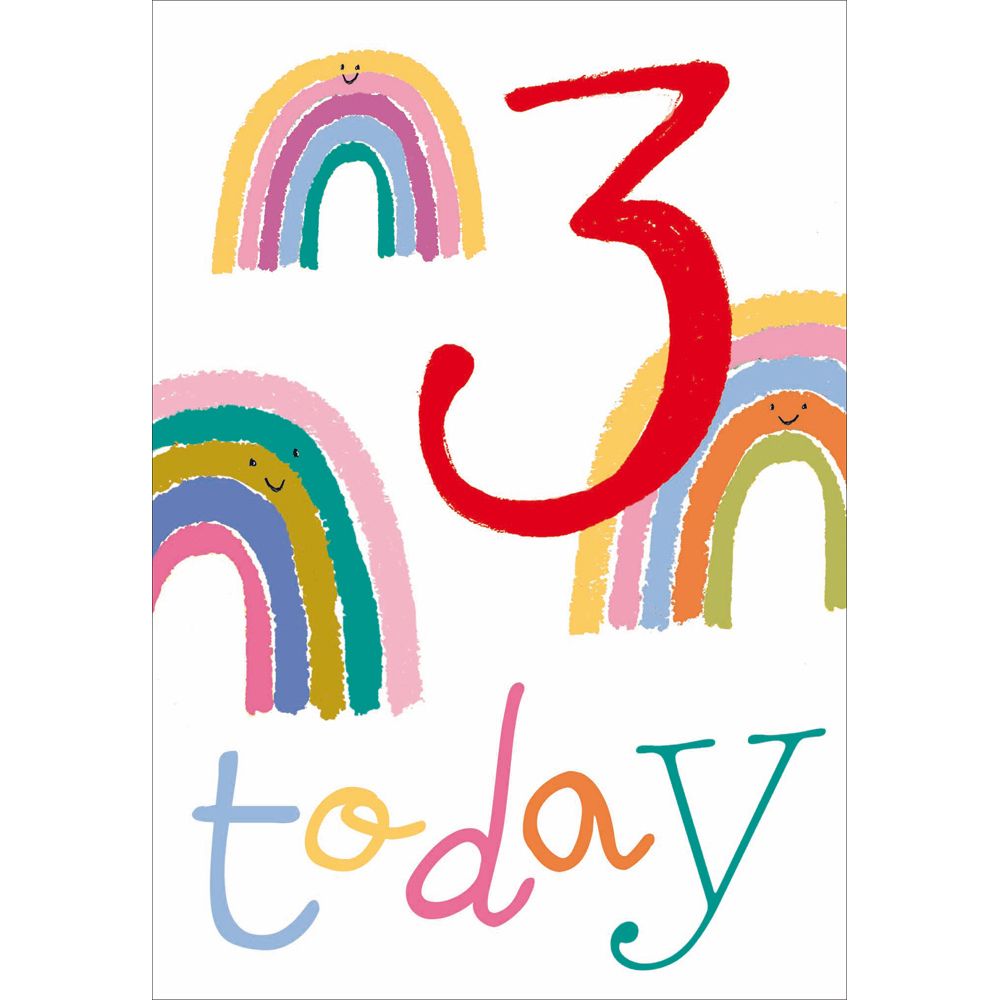 Woodmansterne 3rd Rainbows Birthday Card
