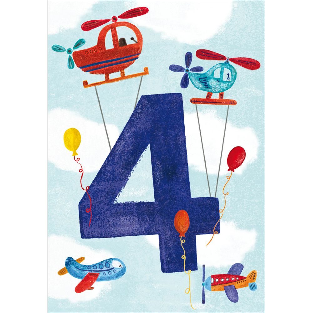 Woodmansterne 4th Helicopter Birthday Card