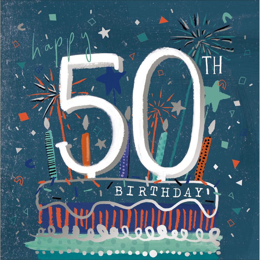 Woodmansterne 50th Cake Time Birthday Card