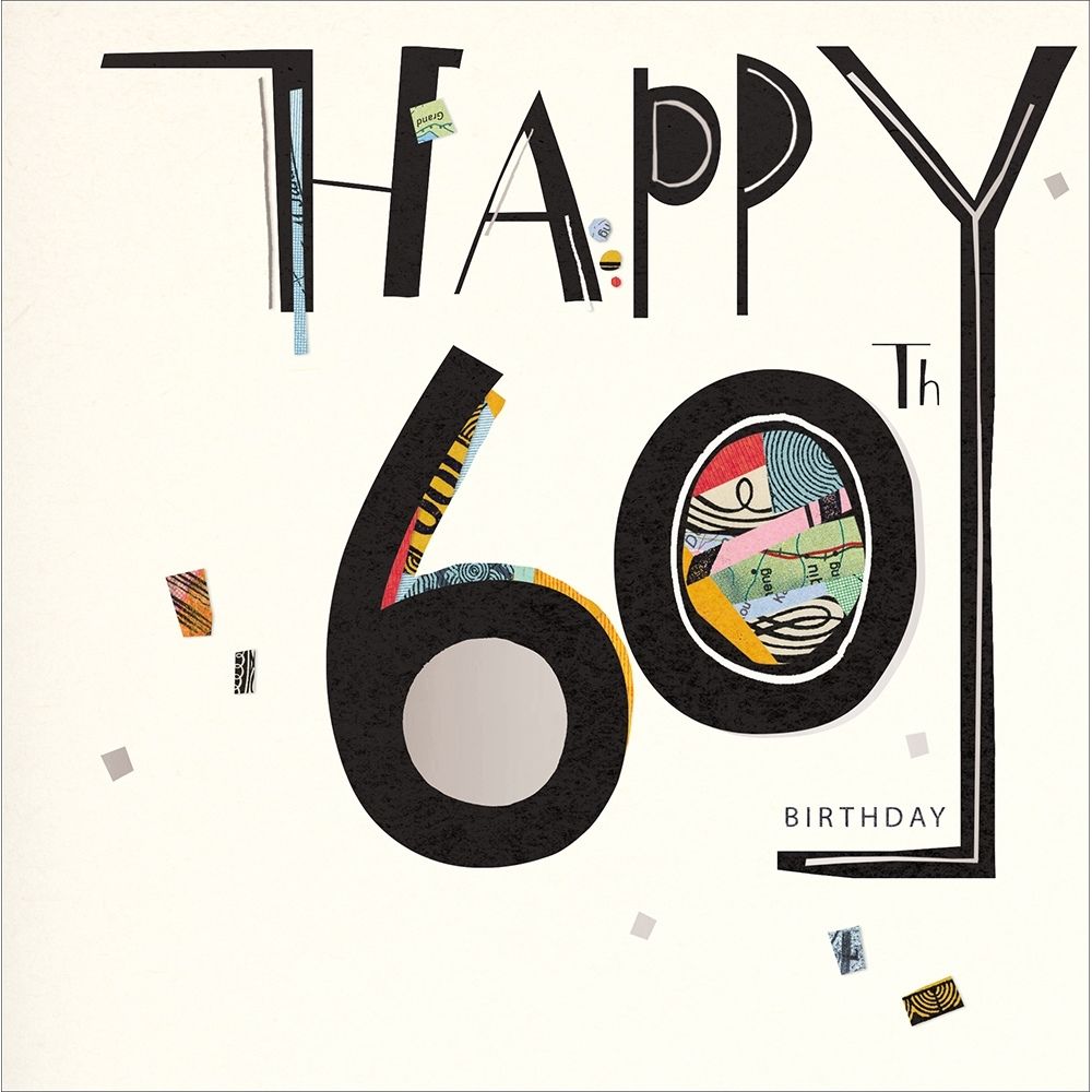 Woodmansterne 60th Bold Text Birthday Card