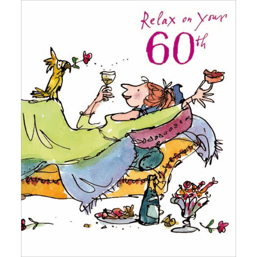 Woodmansterne 60th Relax Time for Sofa Blank Card