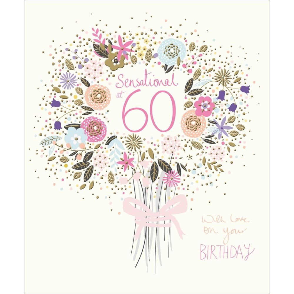 Woodmansterne 60th Sensational Flowers Birthday Card