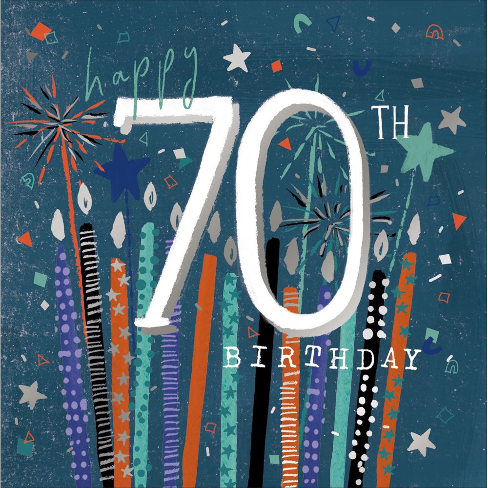 Woodmansterne 70th Festive Candles Birthday Card