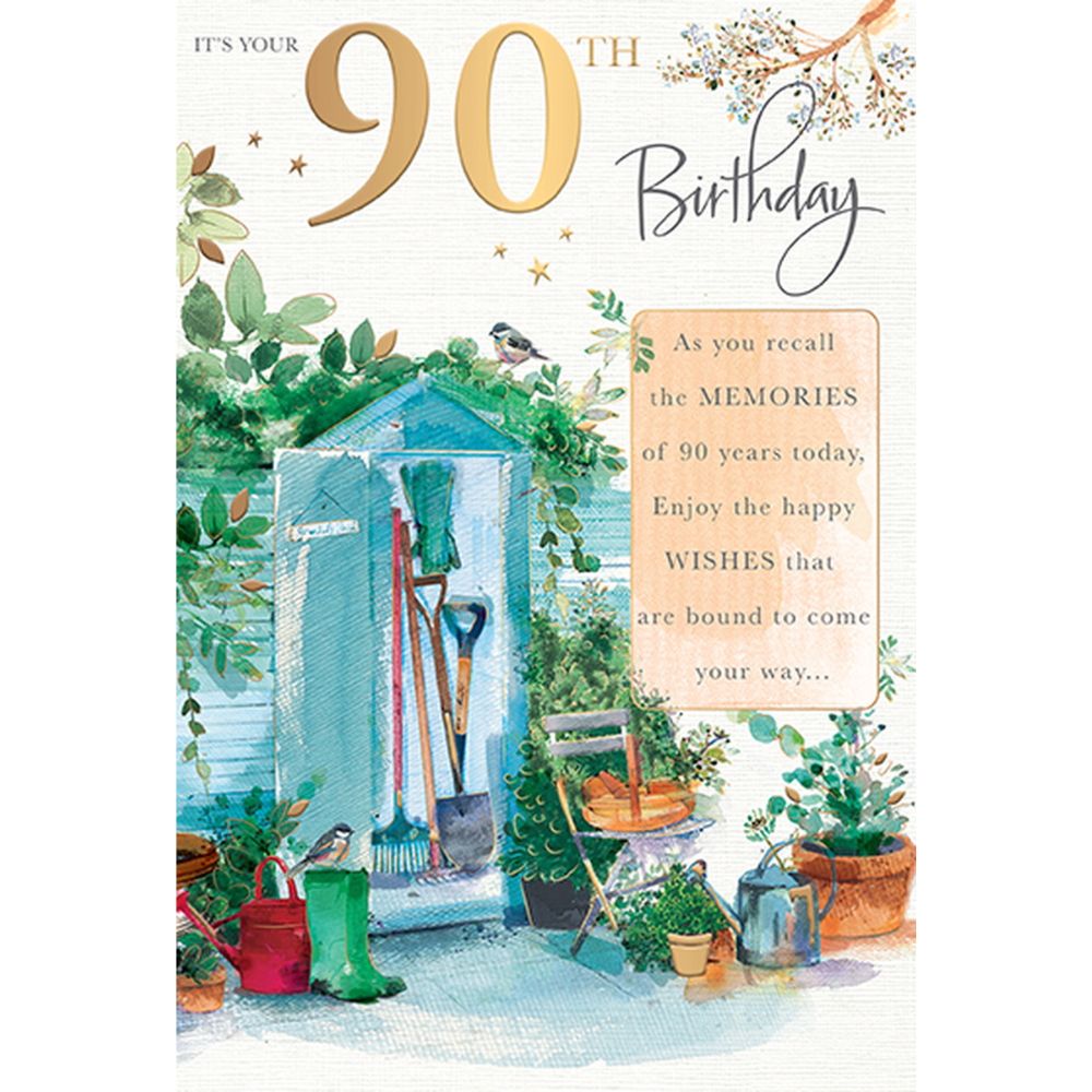Woodmansterne 90th Garden Shed Birthday Card
