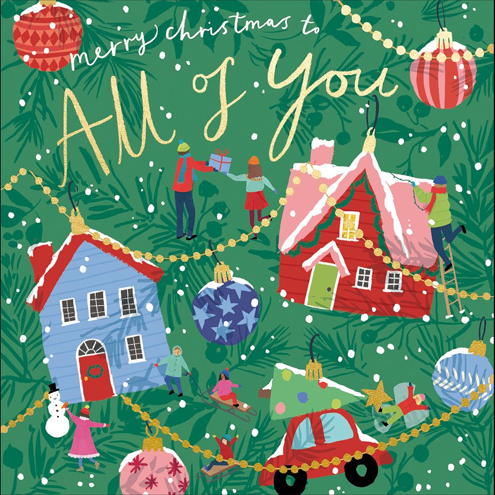Woodmansterne All of You Festive Houses Christmas Card