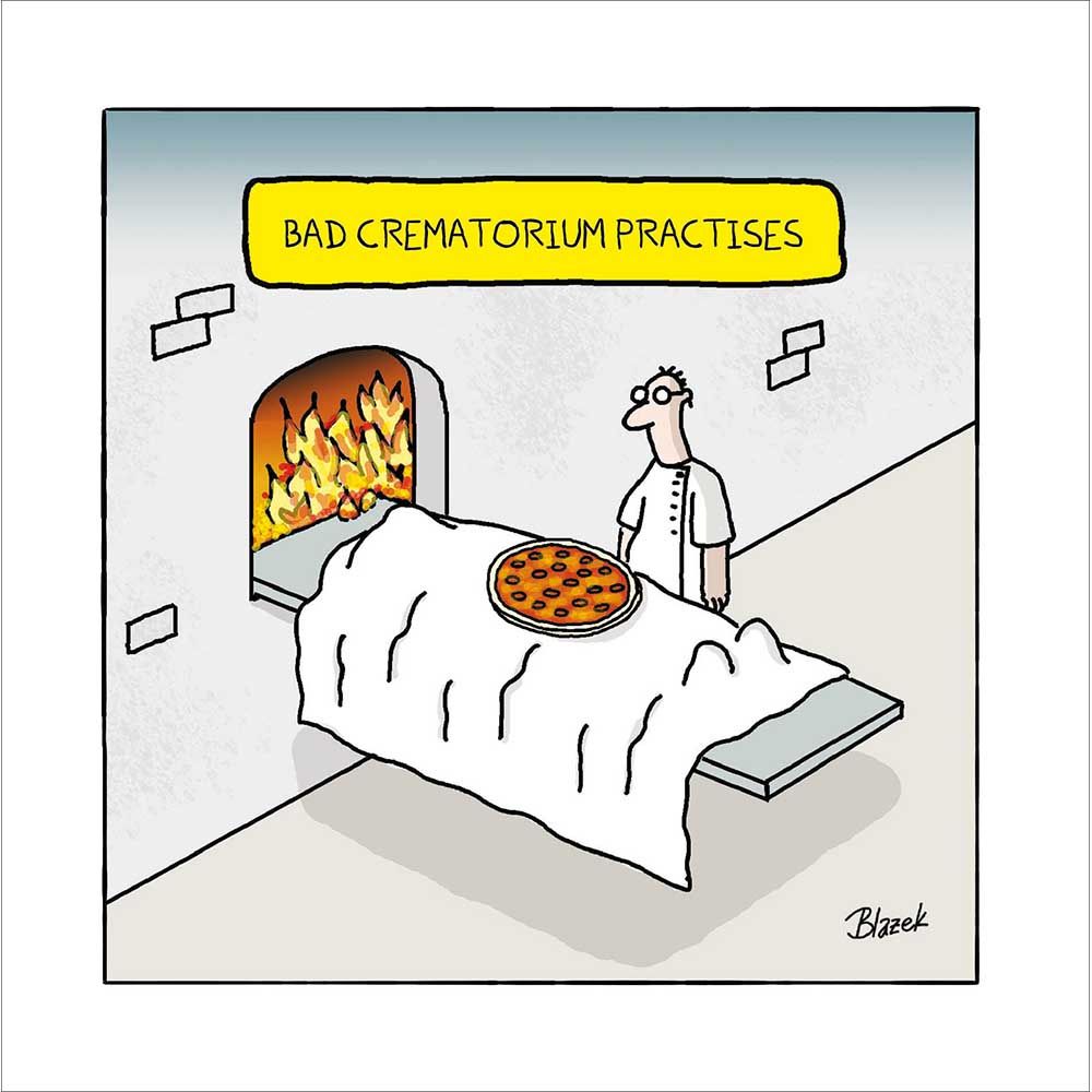 Woodmansterne Bad Cremation Practice Funny Blank Card