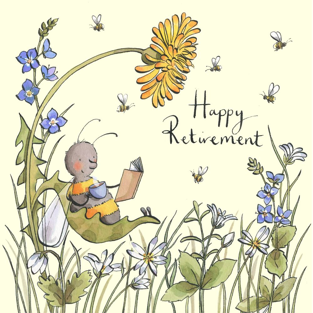 Woodmansterne Bee Resting Happy Retirement Card