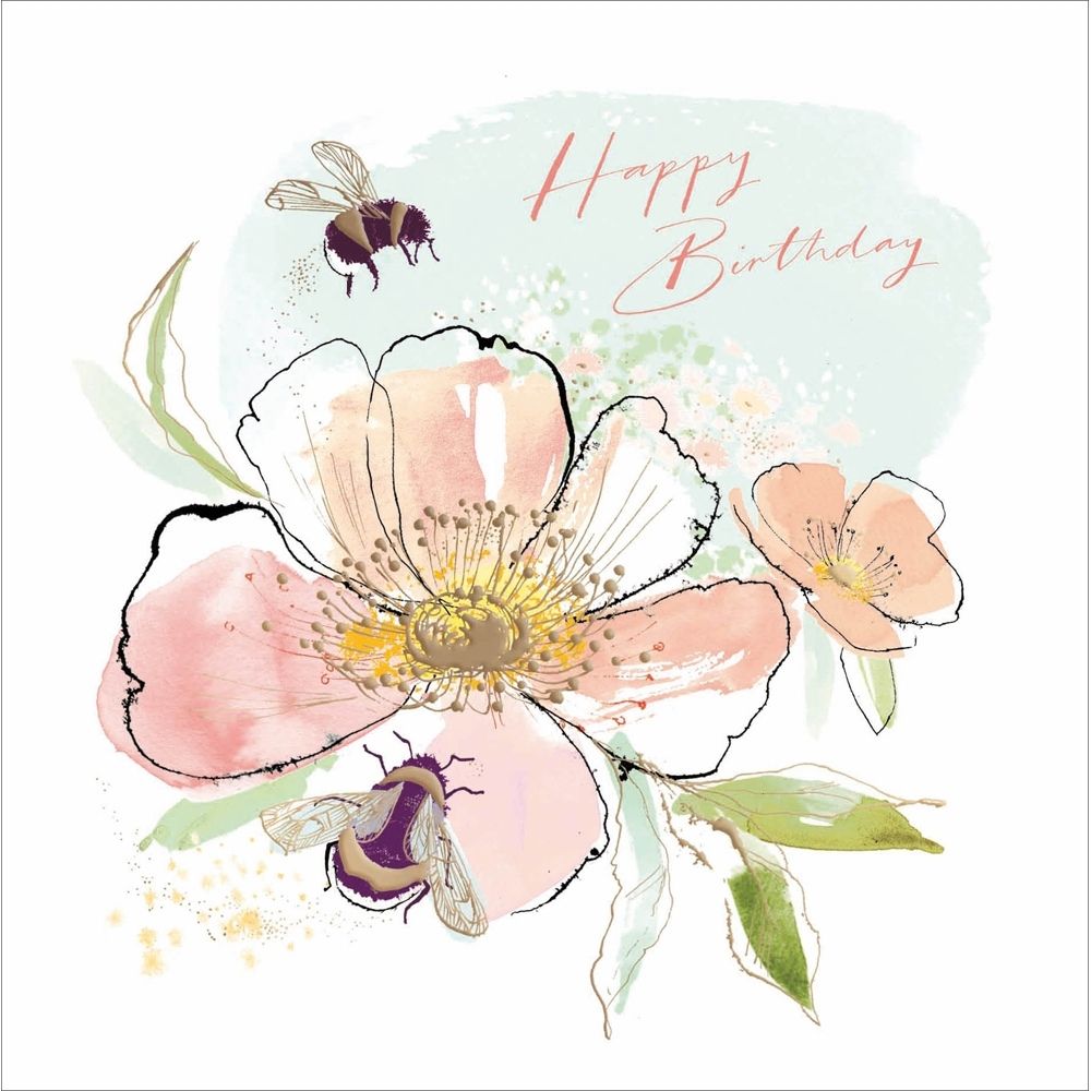 Woodmansterne Bees Beautiful Bloom Birthday Card