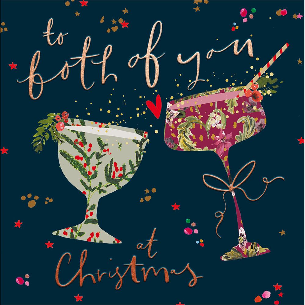 Woodmansterne Both of You Festive Cocktail Foliage Christmas Card