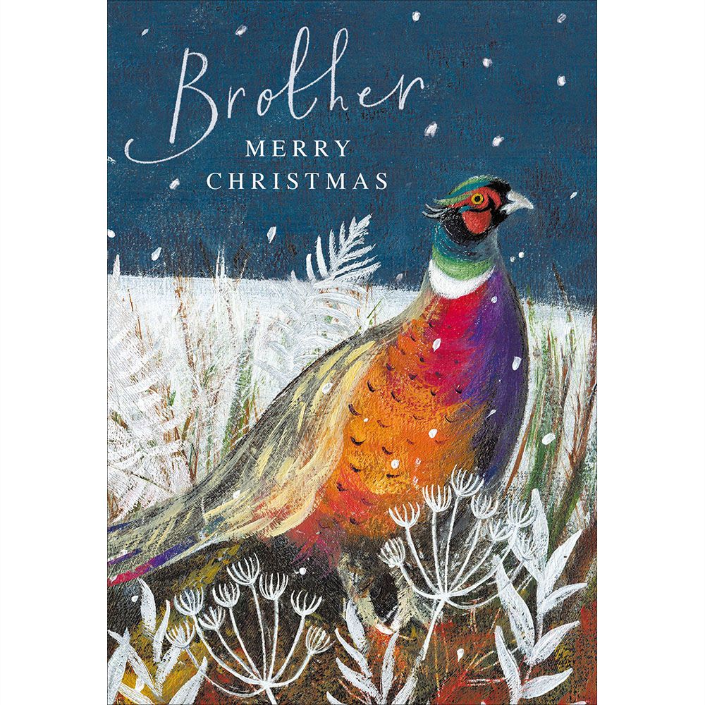Woodmansterne Brother Colourful Pheasant Christmas Card