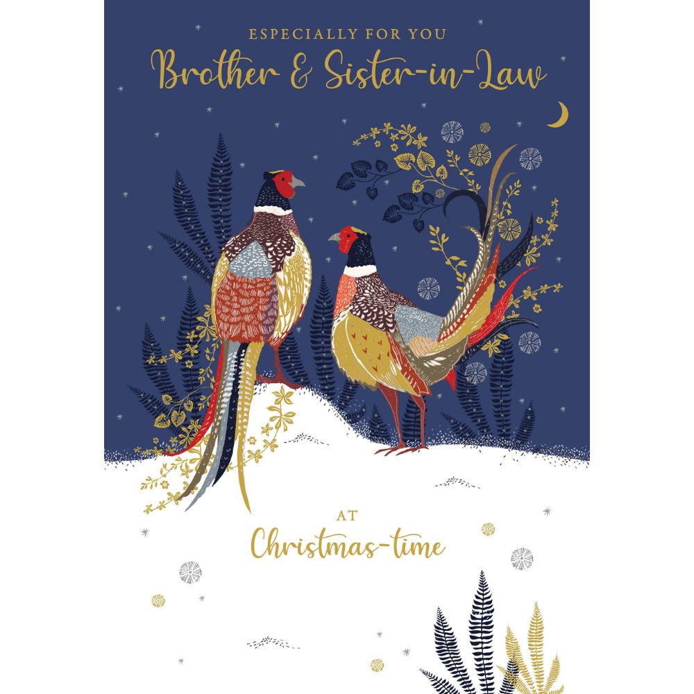 Woodmansterne Brother & Sister in Law Pheasants Christmas Card