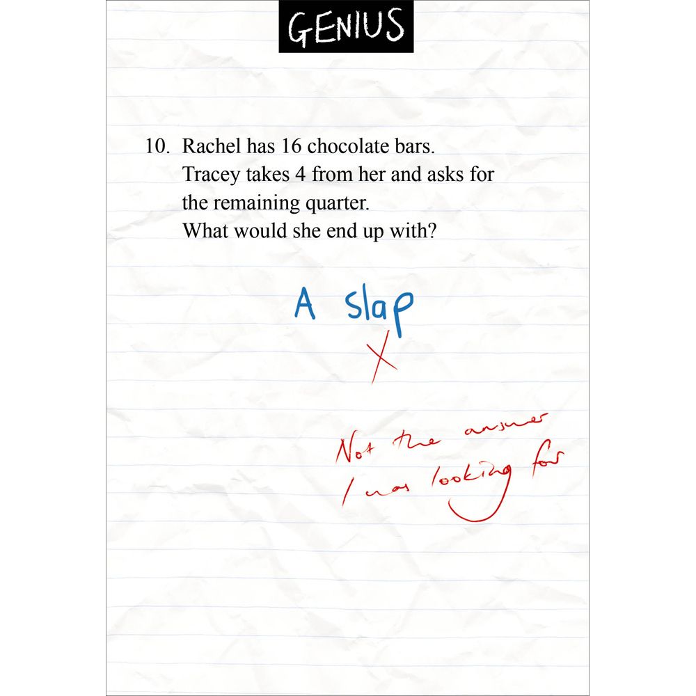Woodmansterne Choclate Bar Math Funny Blank Card