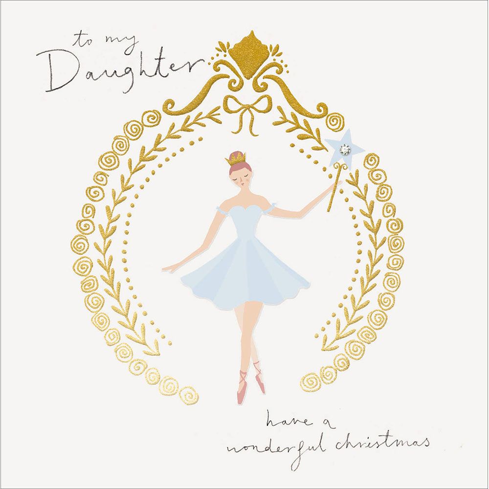Woodmansterne Daughter Ballerina Snowglobe Christmas Card