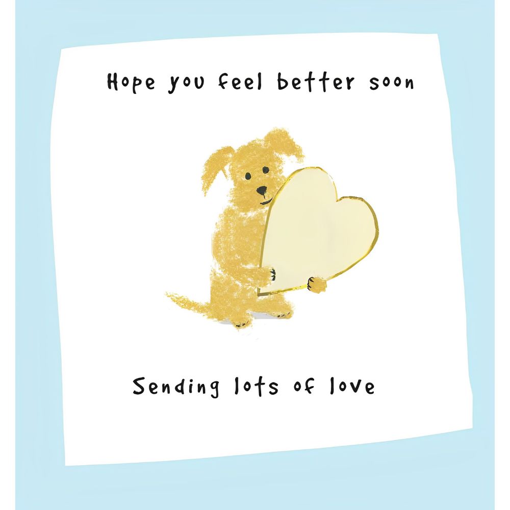 Woodmansterne Dog & Heart Better Soon Get Well Card