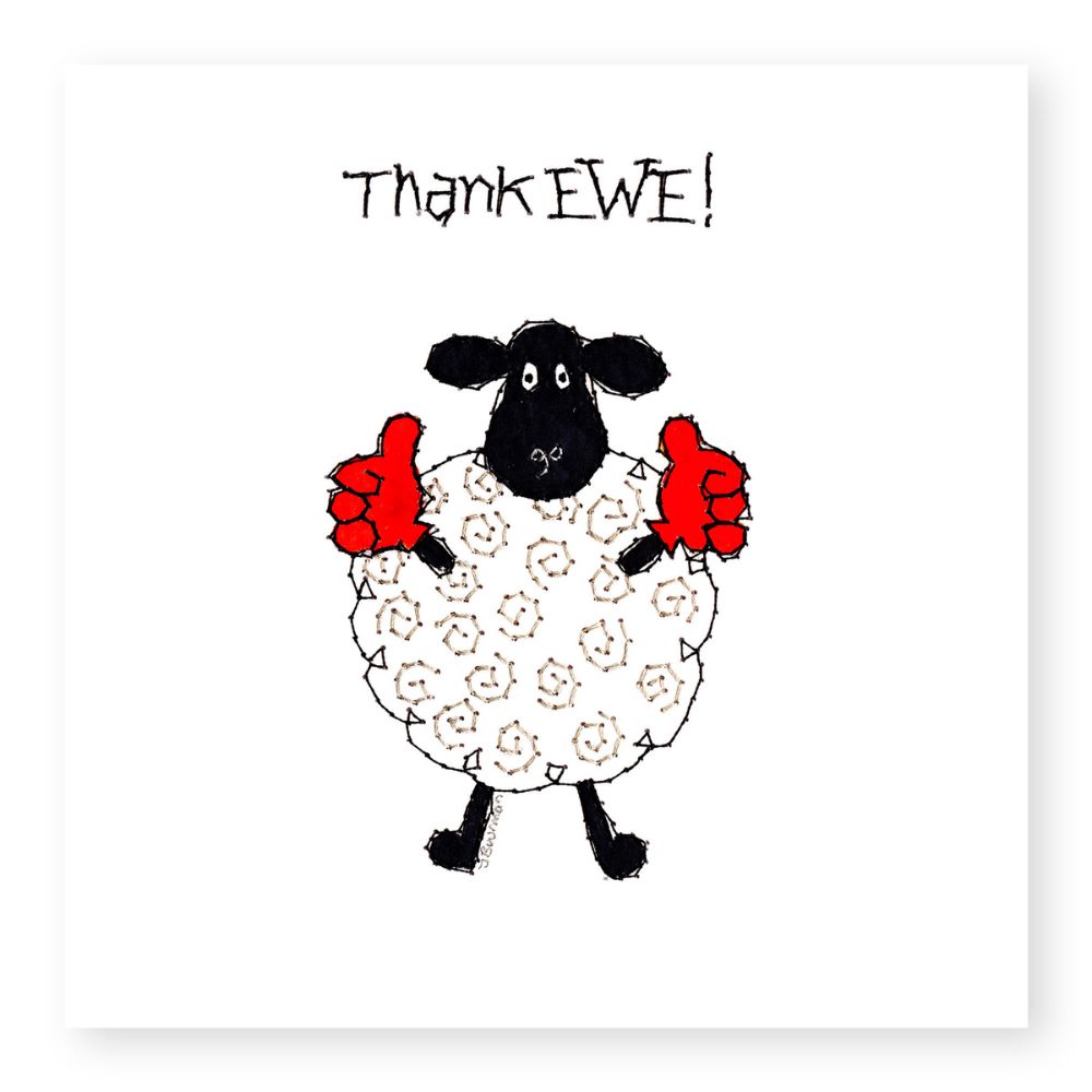 Woodmansterne Ewe Thumbs Up Thank You Card
