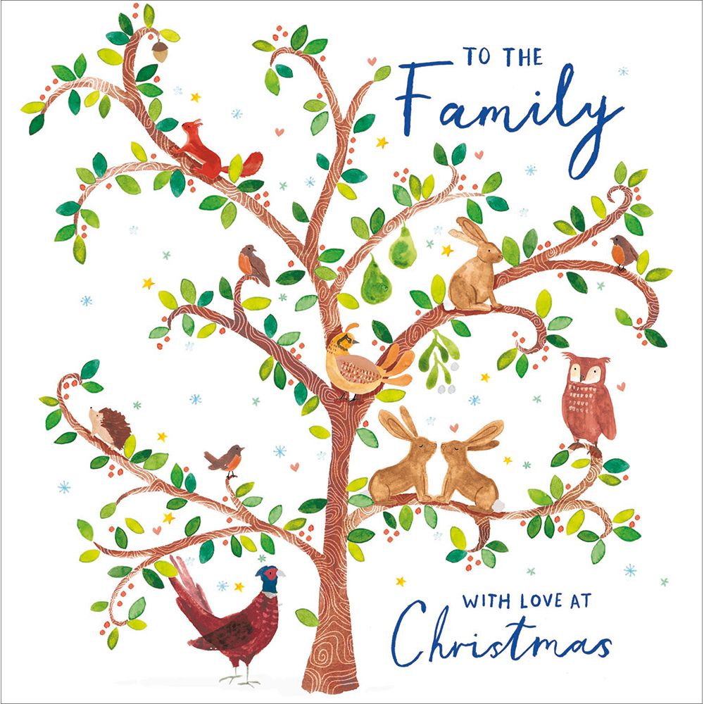 Woodmansterne Family Tree Animals Christmas Card