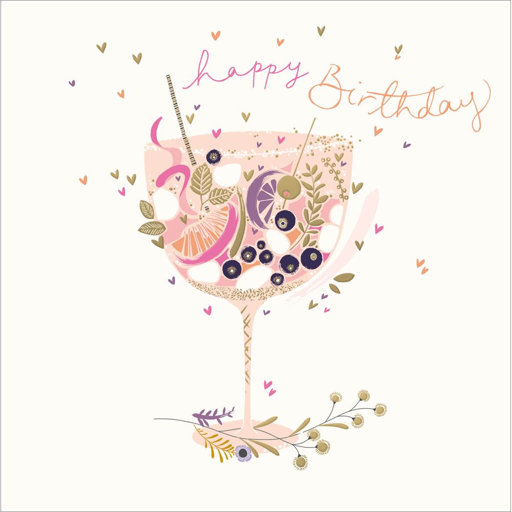 Woodmansterne Gin & Tonic Colourful Birthday Card