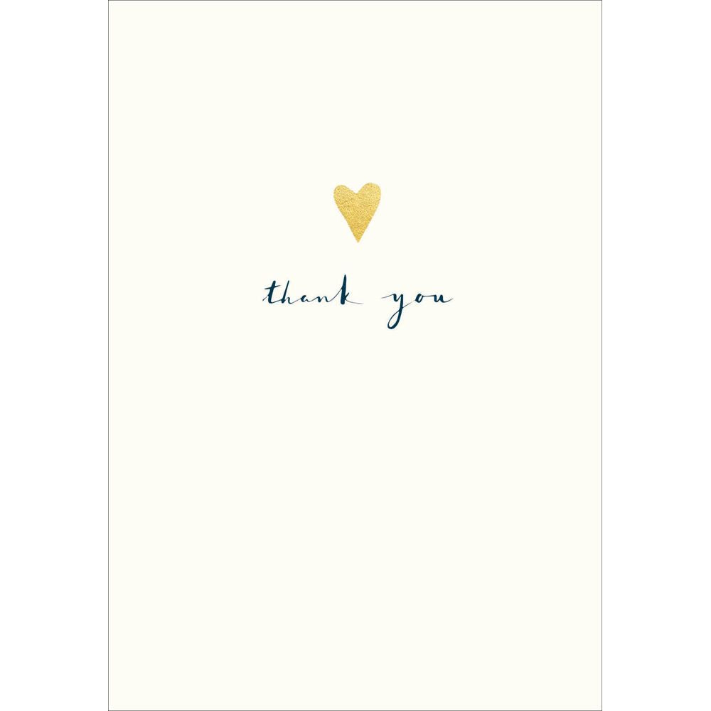 Woodmansterne Gold Heart Thank You Card