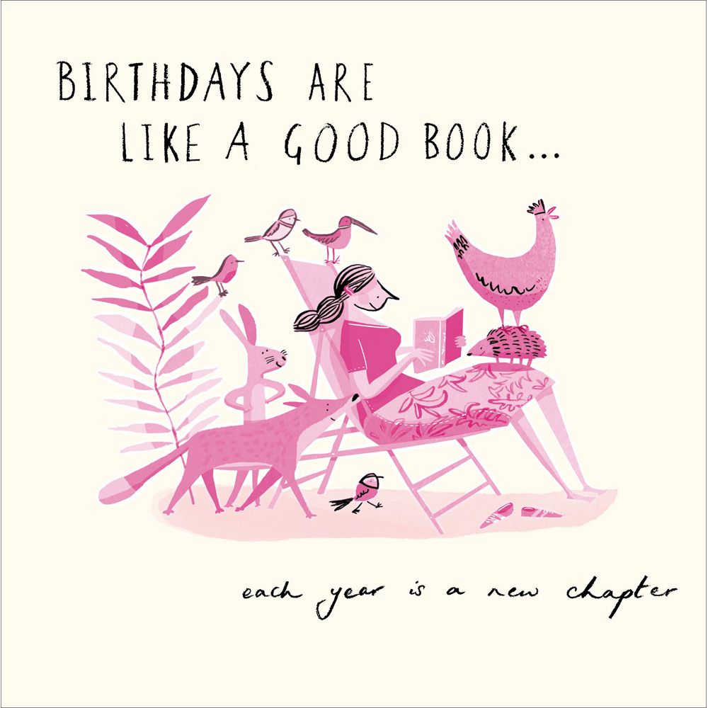 Woodmansterne Good Book Bookworm Birthday Card