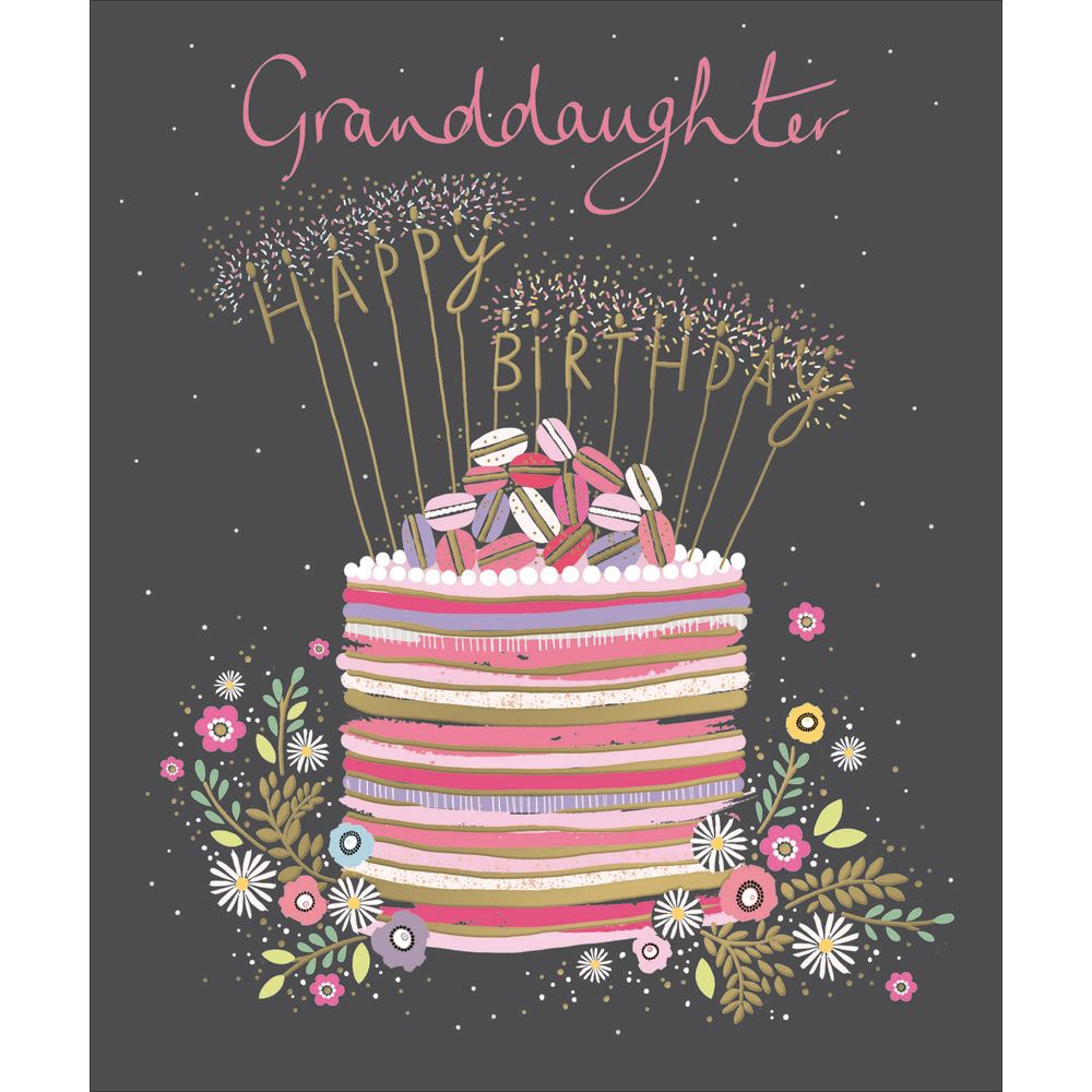 Woodmansterne Granddaughter Macaron Cake Birthday Card