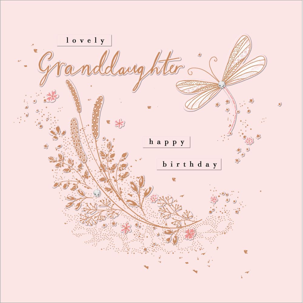 Woodmansterne Granddaughter Pink Dragonfly Birthday Card