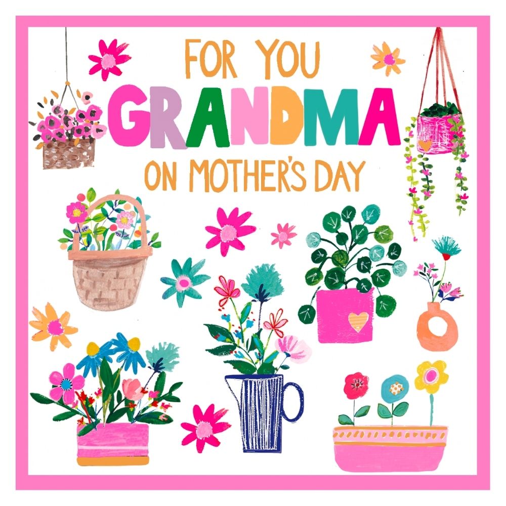Woodmansterne Grandma Colourful Plants Mother's Day Card