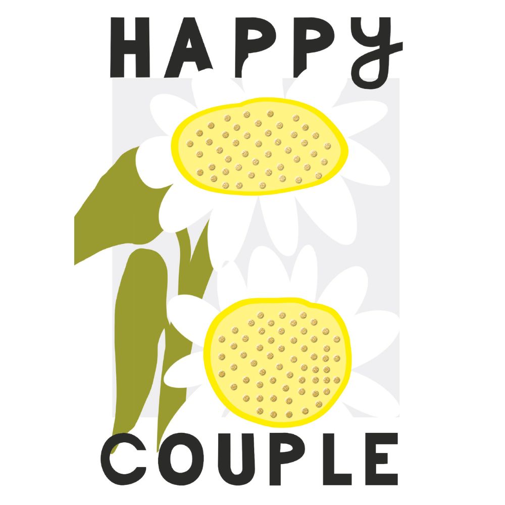 Woodmansterne Happy Couple Daisy Wedding Card