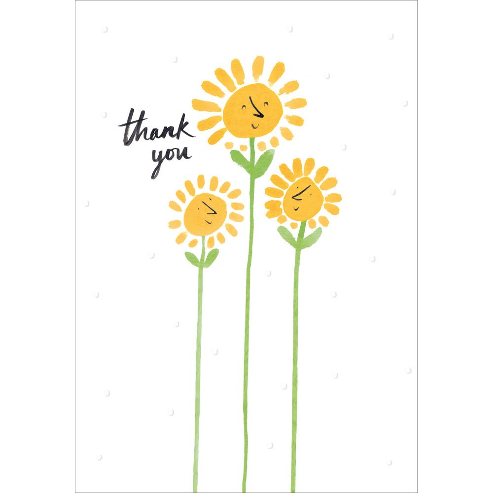 Woodmansterne Happy Flowers Thank You Card