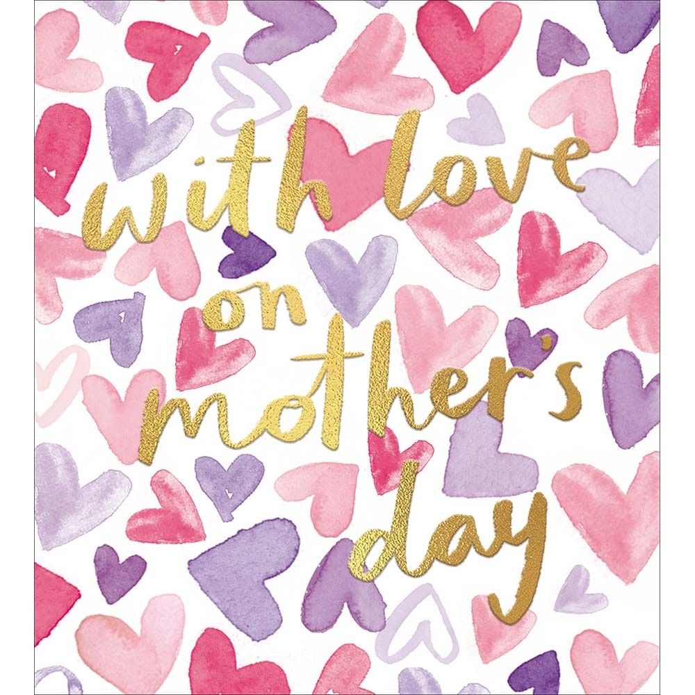 Woodmansterne Hearts Gold Text Mother's Day Card