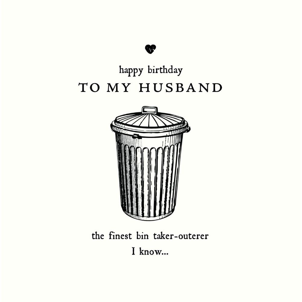 Woodmansterne Husband Best Bin Taker-Outerer Birthday Card