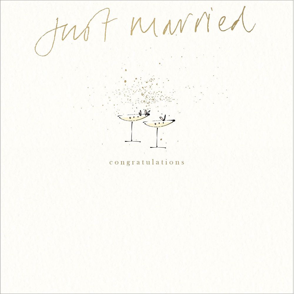 Woodmansterne Just Married Congratulations Fizz Wedding Card
