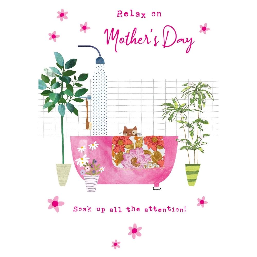 Woodmansterne Kitty Cat Bath Mother's Day Card