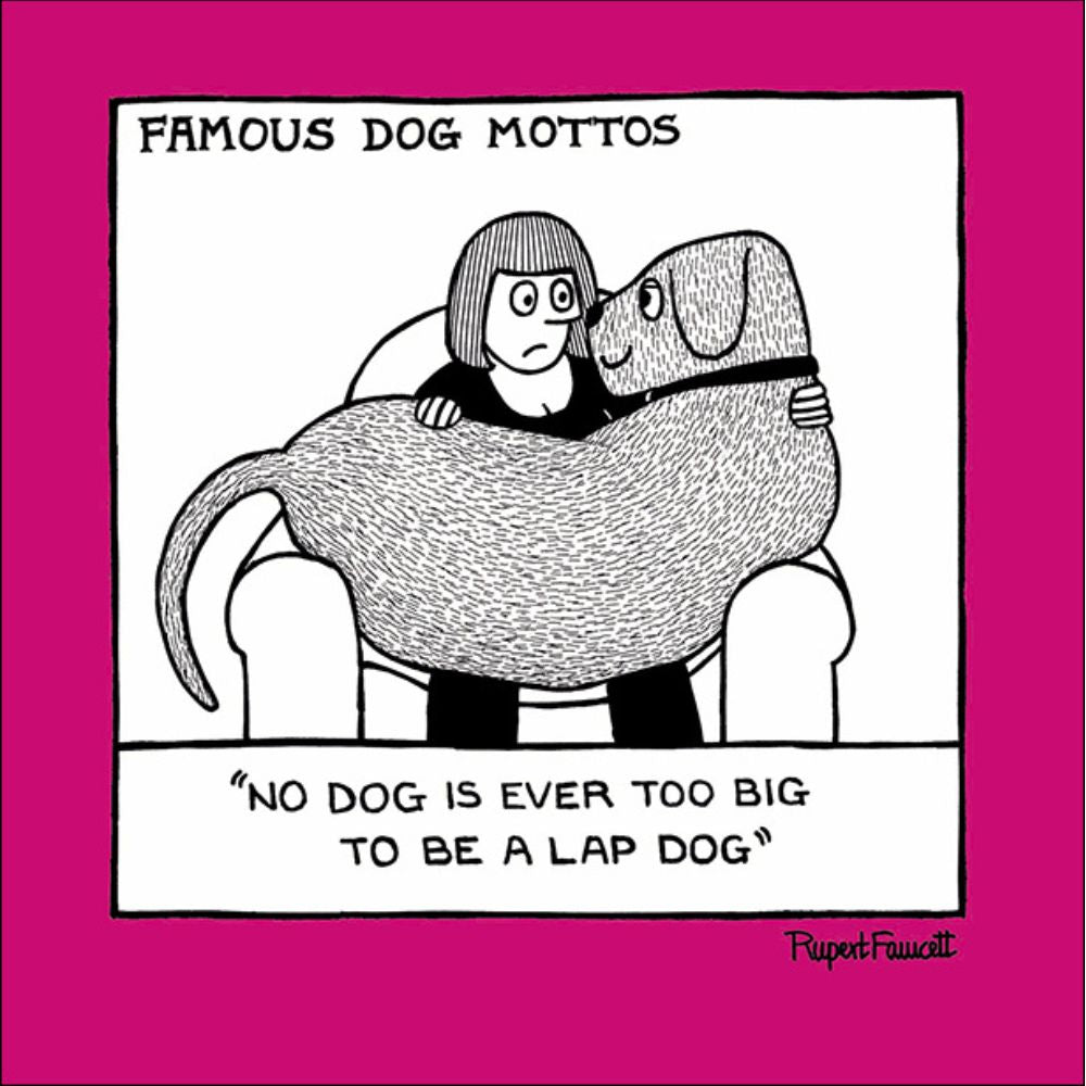 Woodmansterne Lap Dog Funny Blank Card