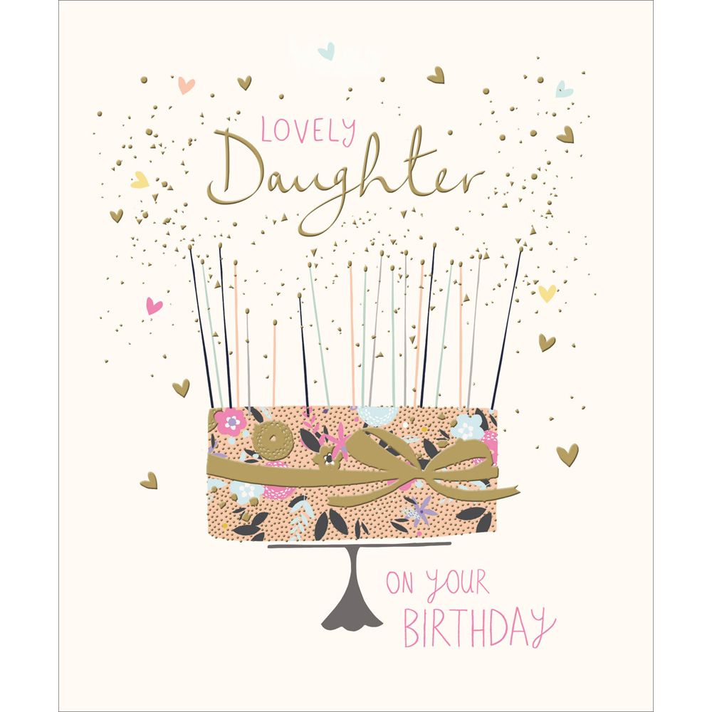 Woodmansterne Lovely Daughter Cake Birthday Card