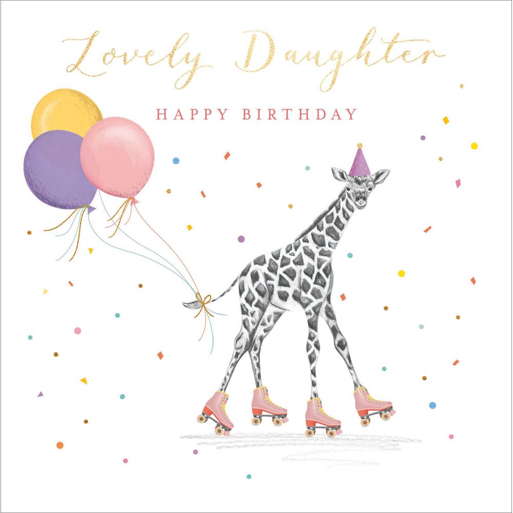 Woodmansterne Lovely Daughter Roller Giraffe Birthday Card