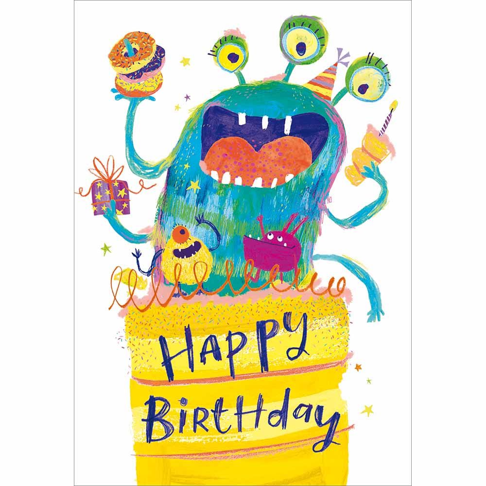 Woodmansterne Monster Cake Surprise Birthday Card