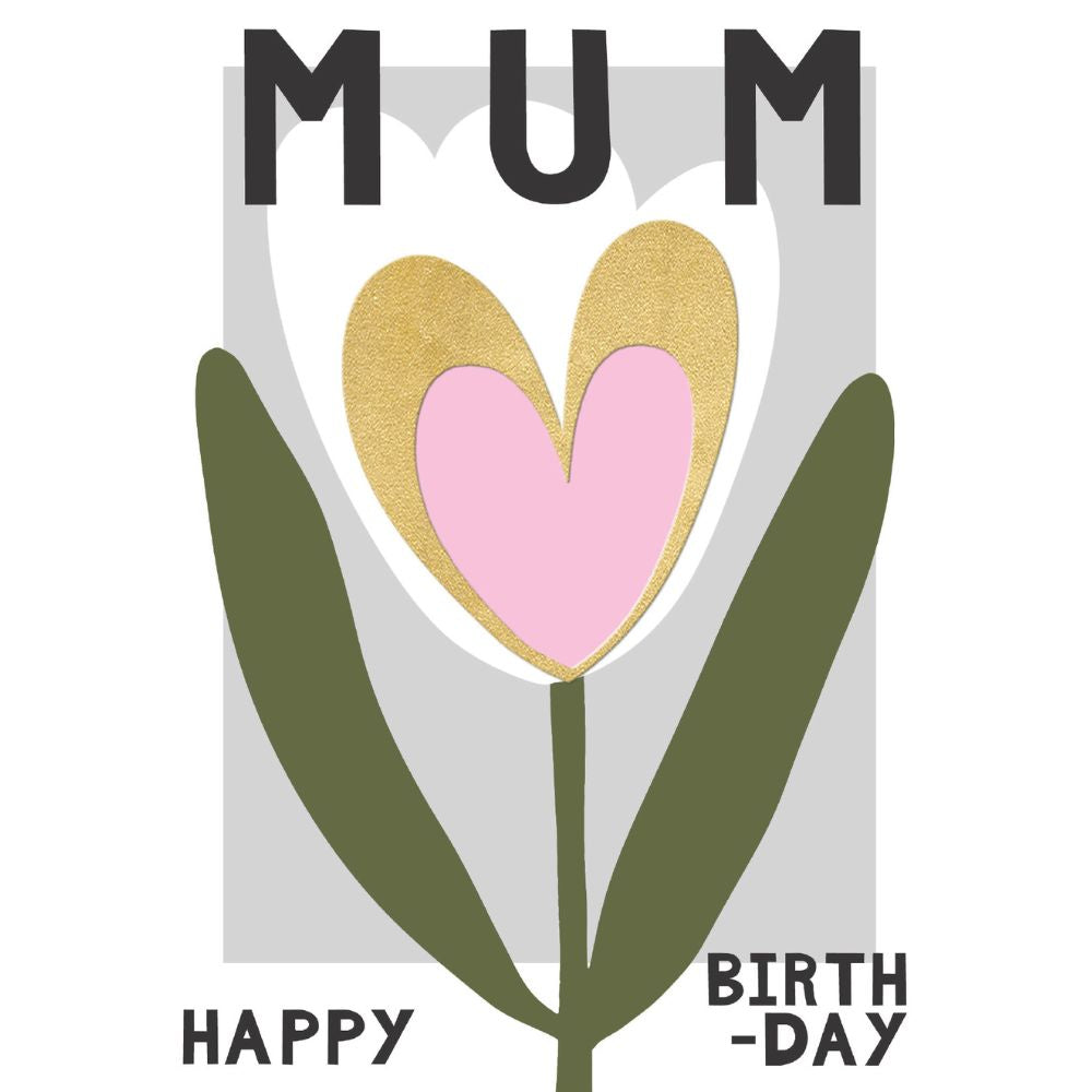 Woodmansterne Mum Heart Tulip Birthday Card