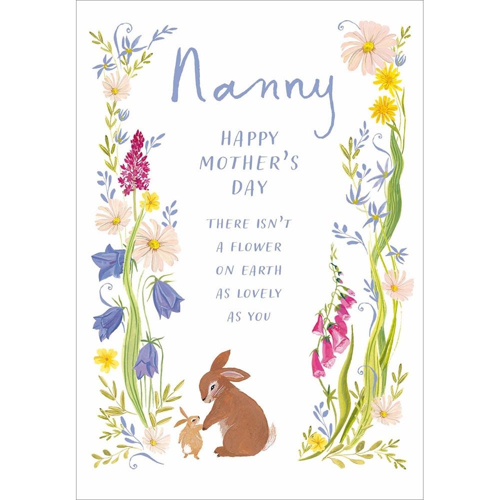 Woodmansterne Nanny Baby Rabbit Wreath Mother's Day Card