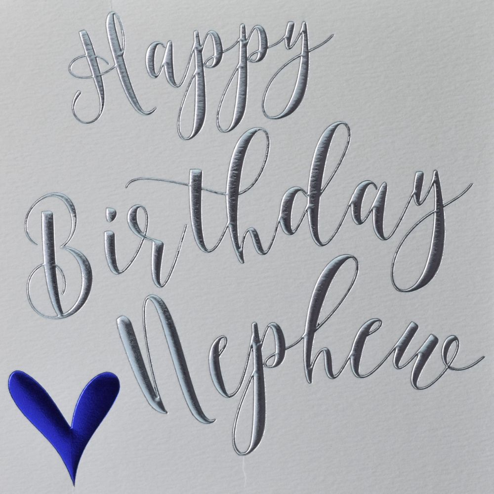 Woodmansterne Nephew Blue Heart Birthday Card