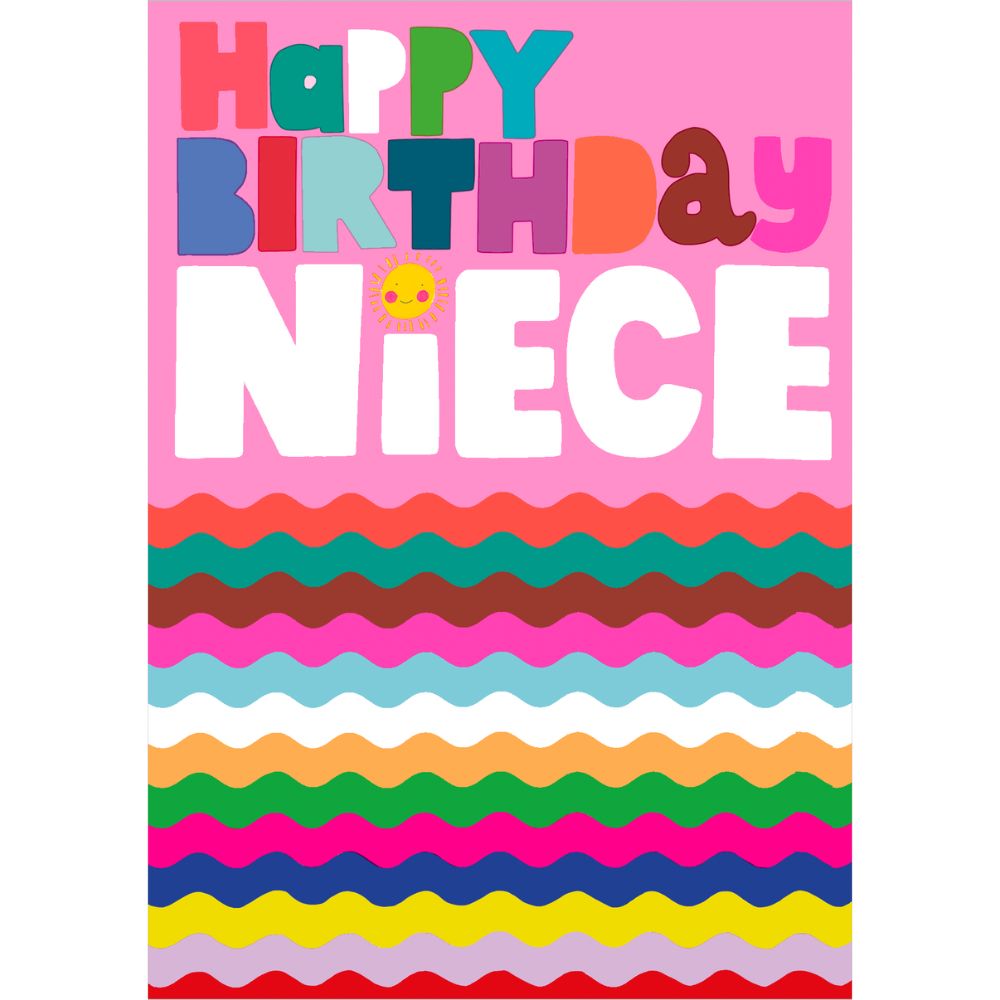Woodmansterne Niece Colourful Wave Birthday Card