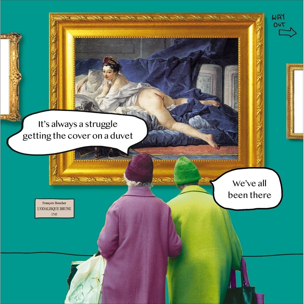 Woodmansterne Old Dears L'odalisque Brune Blank Funny Card