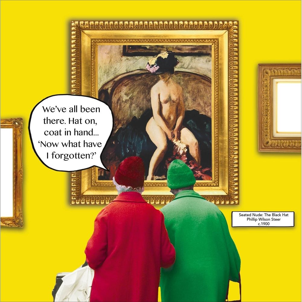 Woodmansterne Old Dears Seated Nude Blank Funny Card