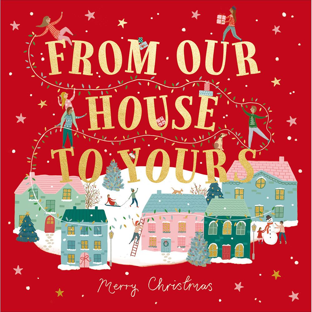 Woodmansterne Our House to Yours Houses & Lights Christmas Card