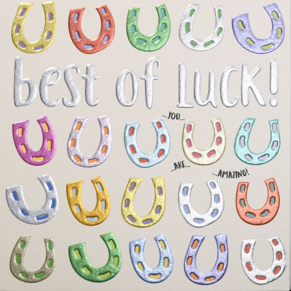Woodmansterne Pastel Horseshoes Good Luck Card