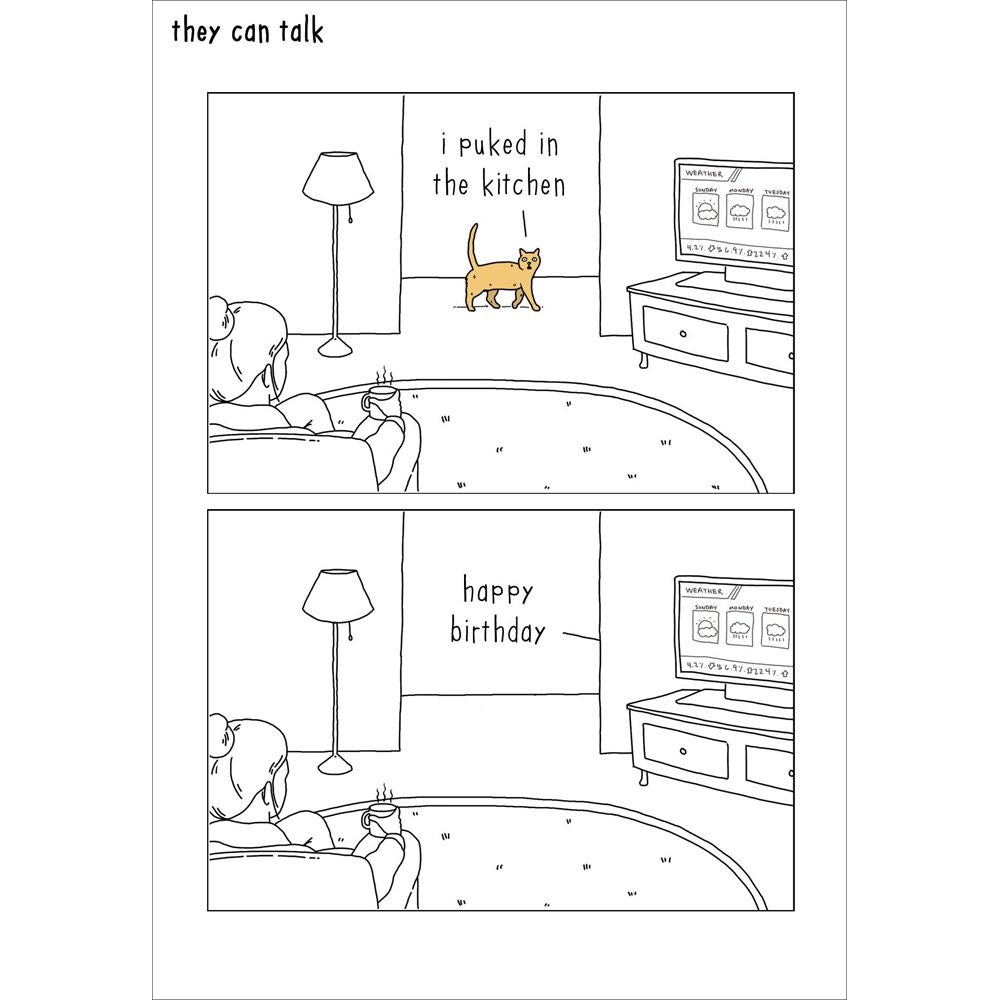 Woodmansterne Puking Cat Happy Birthday Card