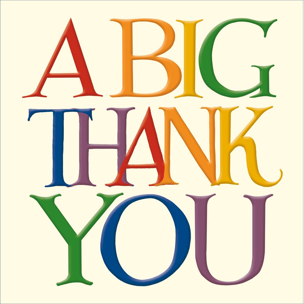 Woodmansterne Rainbow Text Big Thank You Card