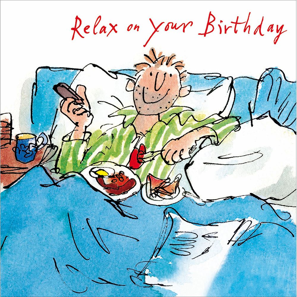 Woodmansterne Relax Breakfast in Bed Birthday Card